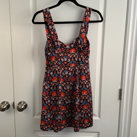 Free People Sasha Corset-Inspired Bust Floral Mini Dress Black Combo Size XS - Picture 11 of 16